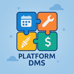 image of four puzzle pieces fit together to symbolize a platform DMS