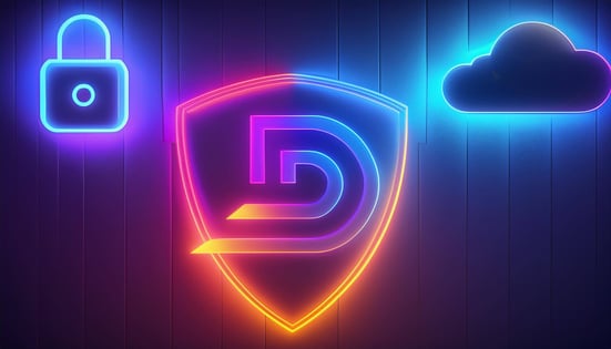 The DealerTeam logo in a security shield accompanied by a cloud icon and lock